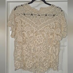 Adiva Cream Ruffled Embellished Blouse